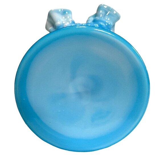 VINTAGE FENTON HOBNAIL SLAG GLASS CANDY DISH COMPOTE BLUE SLAG GLASS 6" TALL - Picture 7 of 7